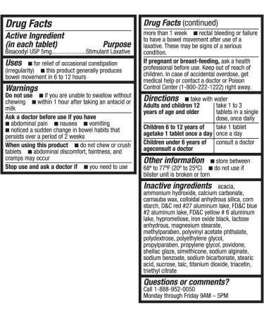 HealthA2Z Woman's Gentle Laxative | Bisacodyl Stimulant Laxative 5mg | Constipation Relief | Gentle and Reliable | Overnight Relief (150 Tablets) - Buy Online on GoSupps.com
