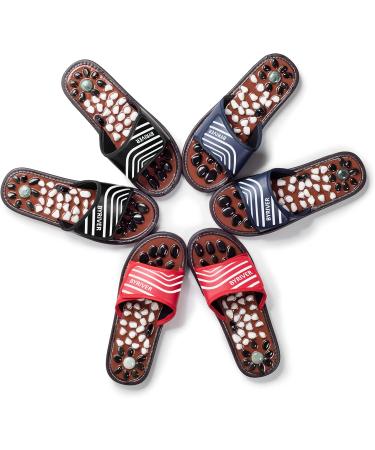 Byriver Acupressure Shoes - Reflex Zone Massage Slippers for Men | Pain Relief for Plantar Fasciitis Heel Arch Arthritis & Neuropathy | Available in Red Sizes 25 & 35-37.5 - Buy Online on GoSupps.com
