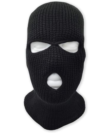 Hole Knitted Full Face Ski Mask Balaclava for Winter Sports - Black - Buy Online on GoSupps.com