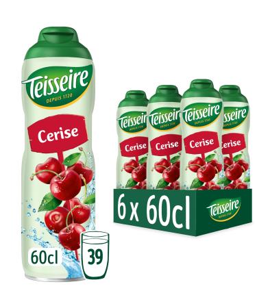 Teisseire Cherry Syrup for Refreshing Drink Cocktails Recyclable Bottle 6x60cl