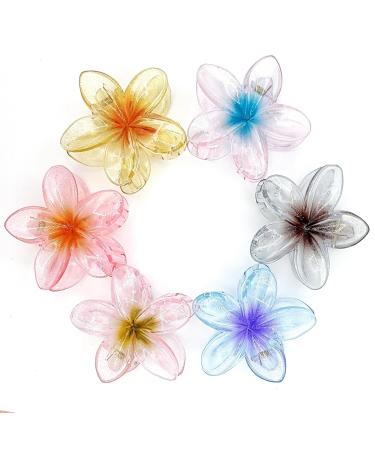 Yeah Boom 6-Piece Flower Hair Clips for Women | Non-Slip Decorative Hair Jewelry & Spiral Clips | Glitter Transparent Claws - Buy Online on GoSupps.com