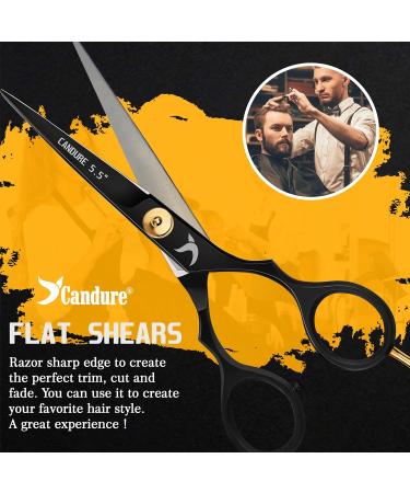 Candure 5.5 Inch Hairdressing Scissor for Professionals - Stainless Steel Hair Cutting Shears for Salon, Barbers, Men, Women, Children and Adults - Black - Buy Online on GoSupps.com