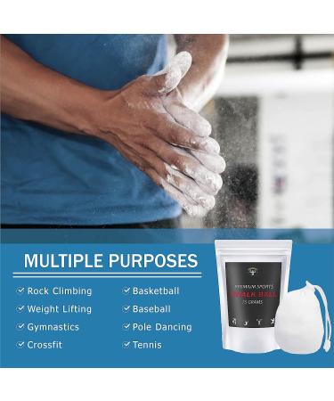 2.6 oz Refillable Chalk Ball - Non-Toxic Magnesium Carbonate for Rock Climbing, Gym, Weight Lifting, Gymnastics - Odorless Multi-Purpose Chalk Ball for Bars - Buy Online on GoSupps.com