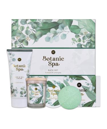 Accentra - gift set women botanic spa 5 parts - bathing set with fragrance candle soap hand cream body butter & bomb - wellness set for women & girls for birthday & special occasions