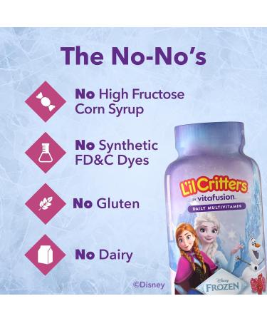 L'il Critters Frozen Daily Kids Multivitamin Gummies Assorted Berry Flavors for Ages 2+ Toddlers and Kids, Disney Multivitamin Gummies with 11 Essential Nutrients, 95-190 Day Supply, 190 ct - Buy Online on GoSupps.com