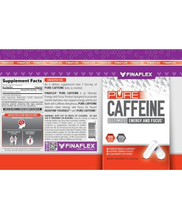 FINAFLEX Pure Caffeine - 100 Capsules for Energy & Focus | Mental Alertness Supplement for Men & Women | Caffeine Anhydrous - 100 Servings - Buy Online on GoSupps.com