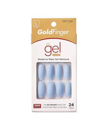 Gold Finger Full Cover Nails Gel Manicure Nails Long Length GFC06