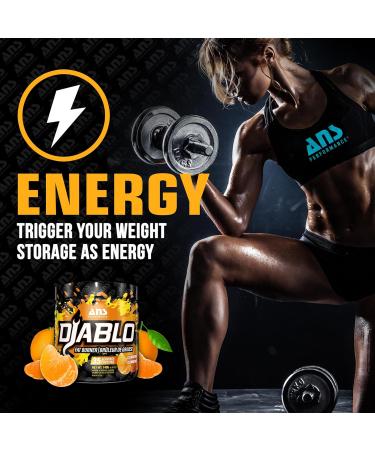 ANS Performance Diablo (35 Servings 4.9 oz) - Energy Powder for Elevated Strength & Stamina - With Added Kinetq Garcinia L Carnitine - Thermogenic Formula - Delicious Flavours (Clementine) - Buy Online on GoSupps.com