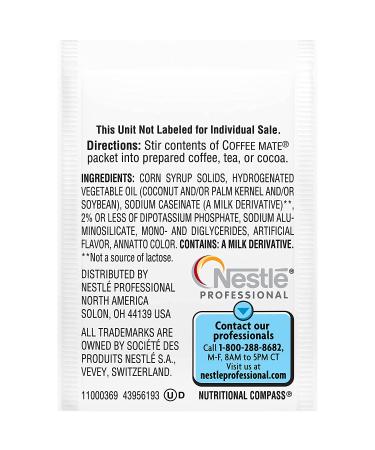 100 Pack - Coffee mate Original 3g Single Serve Powdered Creamer Packets with Sugar Packets by By The Cup - Buy Online on GoSupps.com