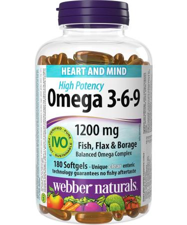 Webber Naturals Omega 3-6-9 Fish Oil 1 200 mg + Vitamin D3 1000 IU Bundle - Buy Online on GoSupps.com