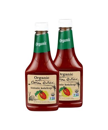 Cucina Antica - Organic Ketchup - 24 oz (Pack of 2) - Non GMO, Certified USDA Organic, Gluten Free, Keto Friendly