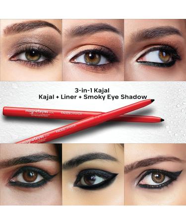 Magneteyes Ka jal - Black 0.35g | Long Stay | One Stroke Smooth Glide | Waterproof Smudgeproof & Fadeproof | Deep Matte Finish | Enriched With Almond Oil & Vitamin E - Buy Online on GoSupps.com