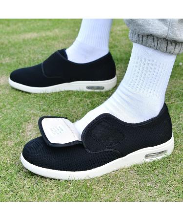 Women's Diabetic Shoes - Adjustable Closure, Non-Slip, Wide Width - Black 10.5 Wide - Ideal for Edema, Plantar Fasciitis, Bunions, Arthritis, Swollen Feet - Buy Online on GoSupps.com