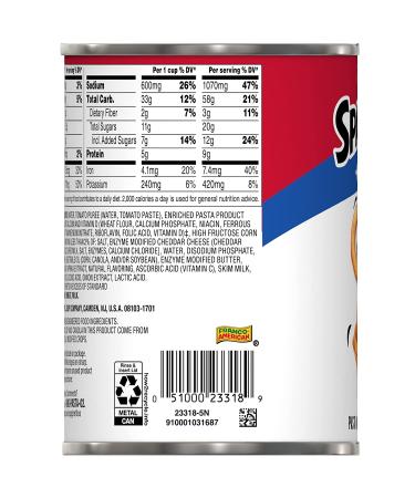 SpaghettiOs Original Canned Pasta Plus Calcium  15.8 OZ Can (Pack of 12) - Buy Online on GoSupps.com