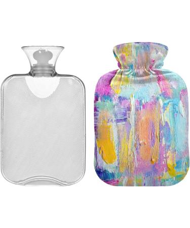 Shop Naanle Colorful Oil Painting Heat Bottle - 2L Transparent Hot Water Bottle for Pain Relief & Warmth | Ideal for Bed Hands & Feet Therapy - Buy Online on GoSupps.com