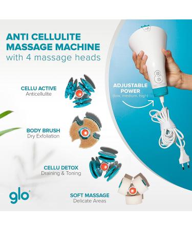 Glo910+ Anti Cellulite Massage Machine | 4 Massage Heads for Toning Legs, Butt, Thighs | Ideal for Body Scrub & Exfoliation - Buy Online on GoSupps.com