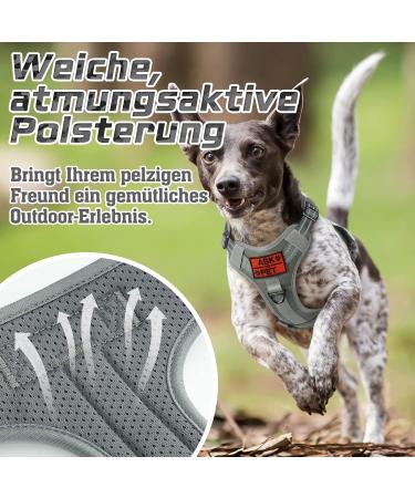 Rabbitgoo Small Dog Harness - Adjustable & Durable Tactical Harness with Handle for Hiking - Gray (1 Pack) - Anti-Train & Wear-Resistant - Buy Online on GoSupps.com