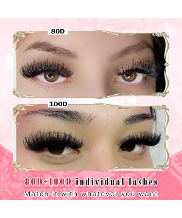 Thick Eyelash Extension Kit Lashes Individual Cluster 80D+100D Individual Eyelashes DIY Lash Extensions Kit with D Curl Russian Eyelash Extensions Bond and Seal Lash Glue Lash Tweezers by Goddvenus E-320PCS Fluffy 40D+50D - Buy Online on GoSupps.com