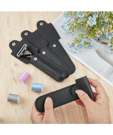 Buy SUPERFINDINGS 4Pcs PU Leather Razor Protective Case - Black Shaving Pouch Holder for Travel | 141mm Long Button Design - Buy Online on GoSupps.com