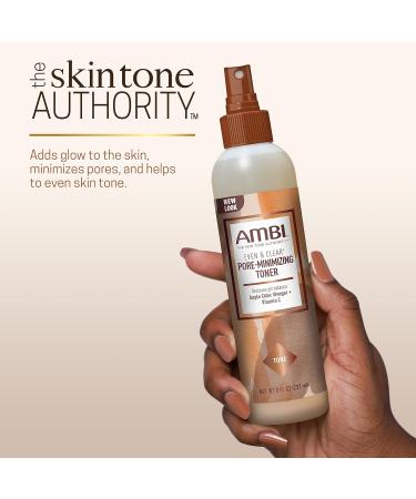 Ambi Even & Clear Intense Clarifying 8 Ounce Toner and 3.5 Ounce Purifying Charcoal Black Soap Facial Cleanser Bundle - Buy Online on GoSupps.com