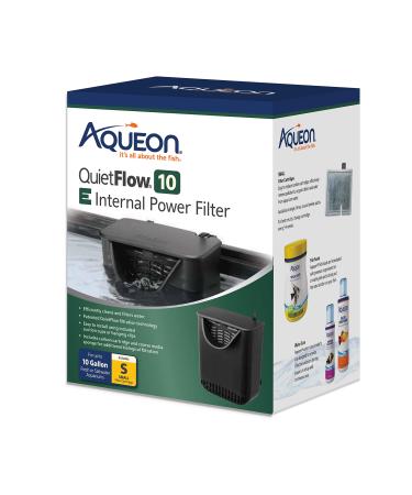 Aqueon QuietFlow 10 E Internal Aquarium Fish Tank Power Filter, Small, For Up To 10 Gallon Fish Tanks Small - 10 Gallon
