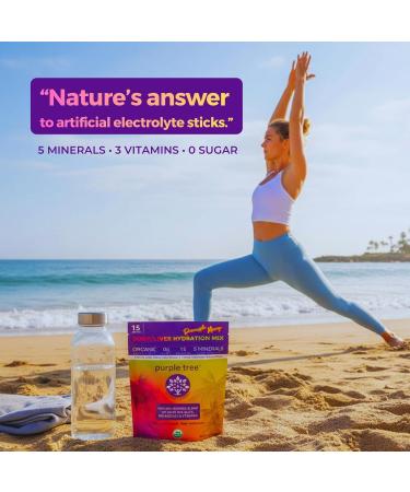 purple tree Organic Electrolyte Hydration Packets Zero Sugar Sea Salts Daily IV Hydrate Packs for Rapid Rehydration Relief - Water Drink Mix Variety Pack 15 Units 0.18 Fl Oz (Pack of 15) - Buy Online on GoSupps.com