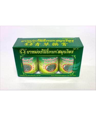 PHOYOK Original Thai Balm Green Herbal Ointment Massage Muscle Joints Sprain Aches 50gx3 by Phoyok