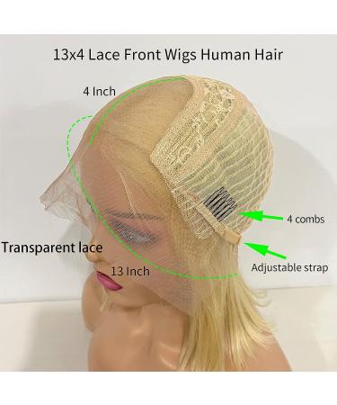 Dorosy 613 Blonde Bob Wig Human Hair 13x4 Lace Front Wig for Black Women | Pre Plucked Short Bob Wig with Baby Hair (8 inch) - Buy Online on GoSupps.com