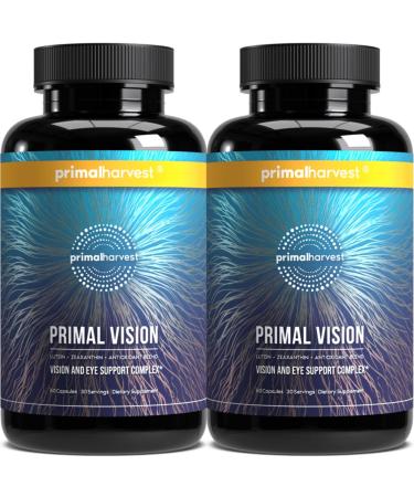 Primal Harvest Primal Vision with Lutein Zeaxanthin Vitamin A and Zinc for Eye Health Blue Light Support and Visual Clarity 2 Pack 60 Count (Pack of 1)