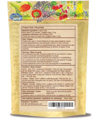 Foothills Naturals Organic Black Walnut Hull Powder - 4 Ounces (113 Grams) - Buy Online on GoSupps.com