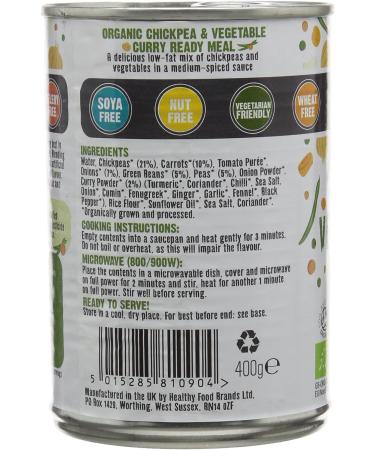 Organic Chickpea and Vegetable Curry 400g - Gluten-Free & Easy to Prepare - Buy Online on GoSupps.com