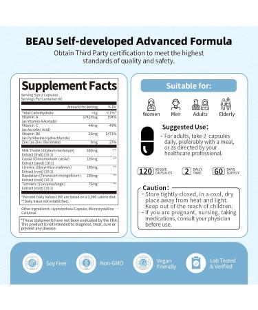 (2 Pack) Milk Thistle Supplement Capsules Liver Health Formula with Dandelion Root 10:1 Extract for Liver Detox Cleanse Support Digestive & Immune System 240 Count 120 Count (Pack of 2) - Buy Online on GoSupps.com