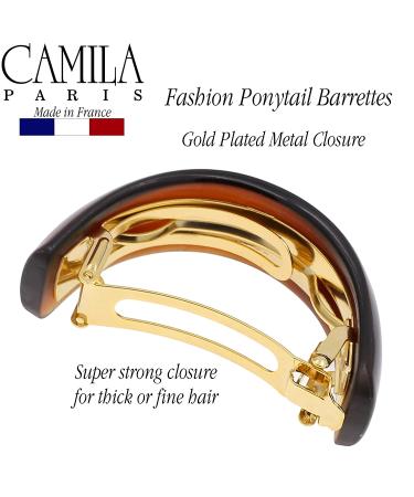 Camila Paris CP2376 French Hair Barrette Ponytail Holder - Tortoise Shell, Strong Hold Grip Hair Clip for Women, Made in France - Buy Online on GoSupps.com