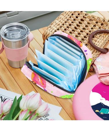 Colorful Pink Menstruation Bag for Women & Girls | Zippered Tampon & Napkin Storage | Sweet Donut Design - Buy Online on GoSupps.com