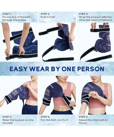 IGOHEALS Shoulder Ice Pack Wrap for Rotator Cuff Injuries - Hot Cold Therapy for Pain Relief & Recovery - Left/Right Shoulder for Men & Women - Navy 003 - Buy Online on GoSupps.com