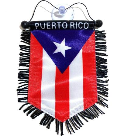 Puerto Rico Car Mini Banner - Puerto Rican Flag Hanging Decoration for Home, Car, Wall, Door, Window - Buy Online on GoSupps.com
