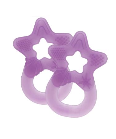 Dentistar Beißring 2 Set-Teether for Babies & toddlers from 3 months-Baby bite ring with a handle made of soft material for dental aid & massage-Made in Germany-purple - Buy Online on GoSupps.com