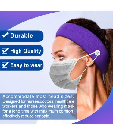 Willbond Button Headband Set - 24 Non-Slip Elastic Ear Protection Holders for Men and Women - Stretchy Yoga Sports Hairbands in Assorted Colors - Buy Online on GoSupps.com