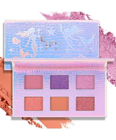 6 Colors Eyeshadow Palette Glitter Eye Makeup Palette Shimmer Blendable Eye Shadow Powder Create a Youthful & Energetic Eye Look A#