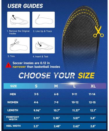 Performance Carbon Fiber Insoles for Soccer Cleats | Anti-Twist Shock Absorbing Athletic Inserts | Injury Protection for Football Baseball & Softball - Size S (M 3-5 / W 4-6 - Buy Online on GoSupps.com