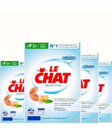 Le Chat Sensitive Washing Powder - Marseille and Aloe Vera - Economy Pack 4 x 38 washes