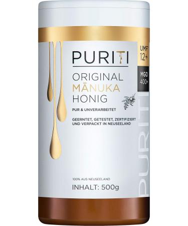 PURITI Manuka Honey MGO 400+ 500g from New Zealand certified laboratory tested pure natural product free of additives premium quality