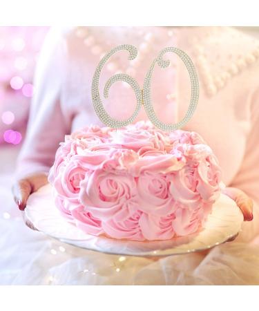 60 Cake Topper for 60th Birthday or Anniversary Gold Party Supplies & Decoration Ideas (Gold) - Buy Online on GoSupps.com