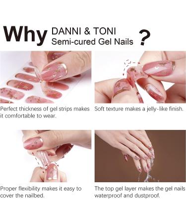 DANNI & TONI Semi Cured Metallic Gel Nail Strips - White Glazed Donut Mirror Nails (28 Stickers) - Buy Online on GoSupps.com