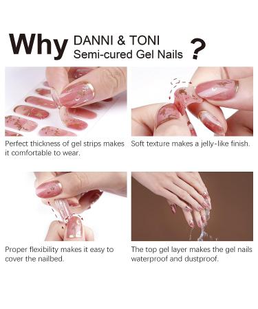 DANNI & TONI Semi Cured Gel Nail Strips - Nude French Tips | Long Lasting Stick-on Wraps (28 Stickers) - Buy Online on GoSupps.com