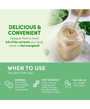 Designer Wellness Plant Meal Replacement Powder - Pea & Rice Protein with Vitamins, Minerals, Fats, Antioxidants - Belgian Chocolate - 1.32 lb - Buy Online on GoSupps.com