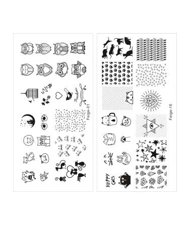 Niceneeded Animal Themed Nail Art Stamping Kit - 6 PCs Stamping Plates for Cat & Owl Designs | Perfect for Women - Buy Online on GoSupps.com