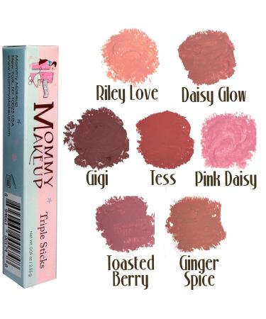 Mommy Makeup Triple Sticks Lipstick & Cream Blush - Pink Daisy: Long-Wearing Lip & Cheek Color - Buy Online on GoSupps.com