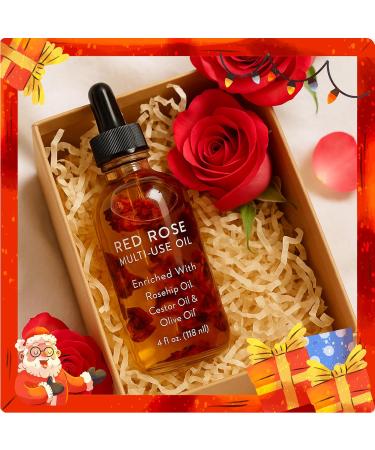 Brookstone Red Rose Multi-Use Essential Oil for Hair Face & Body - Deep Floral Rose Aroma Enriched with Rosehip Castor & Olive Oils (4 fl oz / 118 mL) - Buy Online on GoSupps.com
