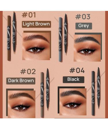 3D Double-sided Eyebrow Pencil Four-fork Tip Eyebrow Pencil for Fashion Eyebrows Sweat-proof - Buy Online on GoSupps.com